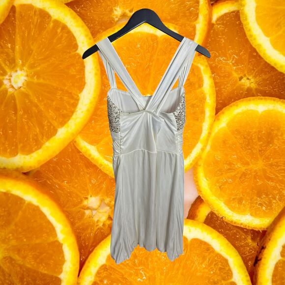 Love Tease Women's White Polyester Sequin Top‎ Sleeveless Mini Dress Size 13 - Picture 3 of 5